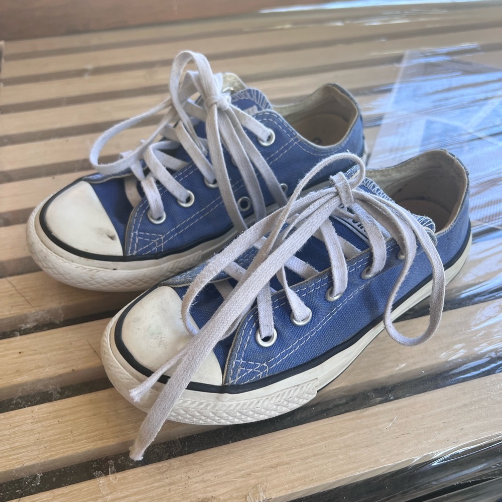 Converse Kids Blue and White Sneakers Size 12